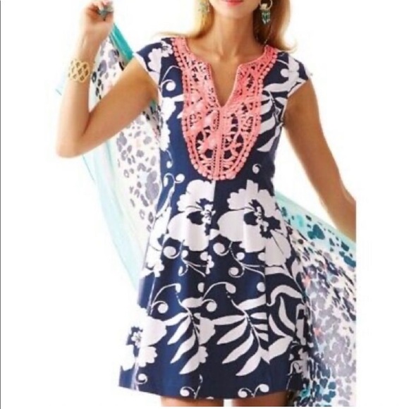 Lilly Pulitzer BRIELLA BRIGHT NAVY Johnny B Fit & Flare DRESS - Picture 13 of 14